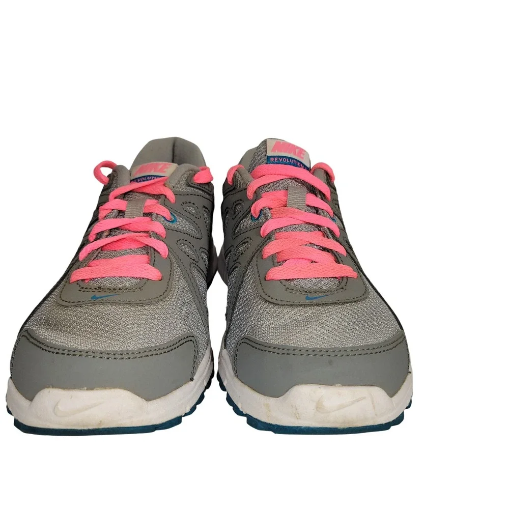 Nike Revolution 2 Running Shoes Womens Size 8 Gray Pink Blue Low Top Sneakers